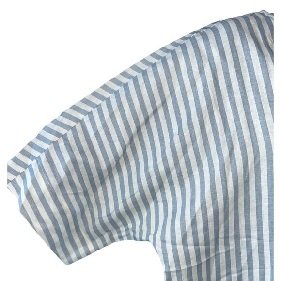 NEW LatteLove Linen Dress Women's Size Medium Relaxed Nautical Beach Vacation - Picture 3 of 13